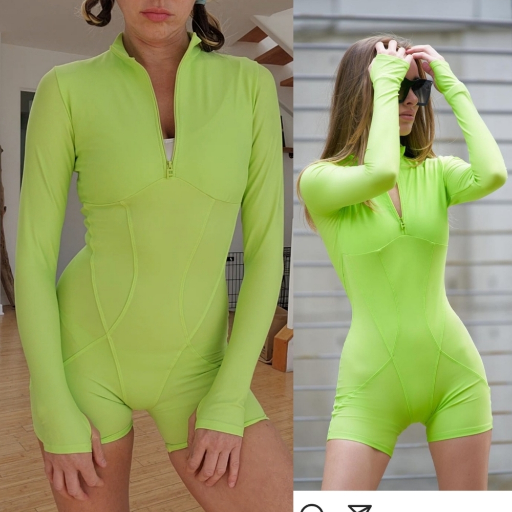 Nwt FLUIDE fluorescent day glo motorcross unitard onesie photo sample - Picture 2 of 5